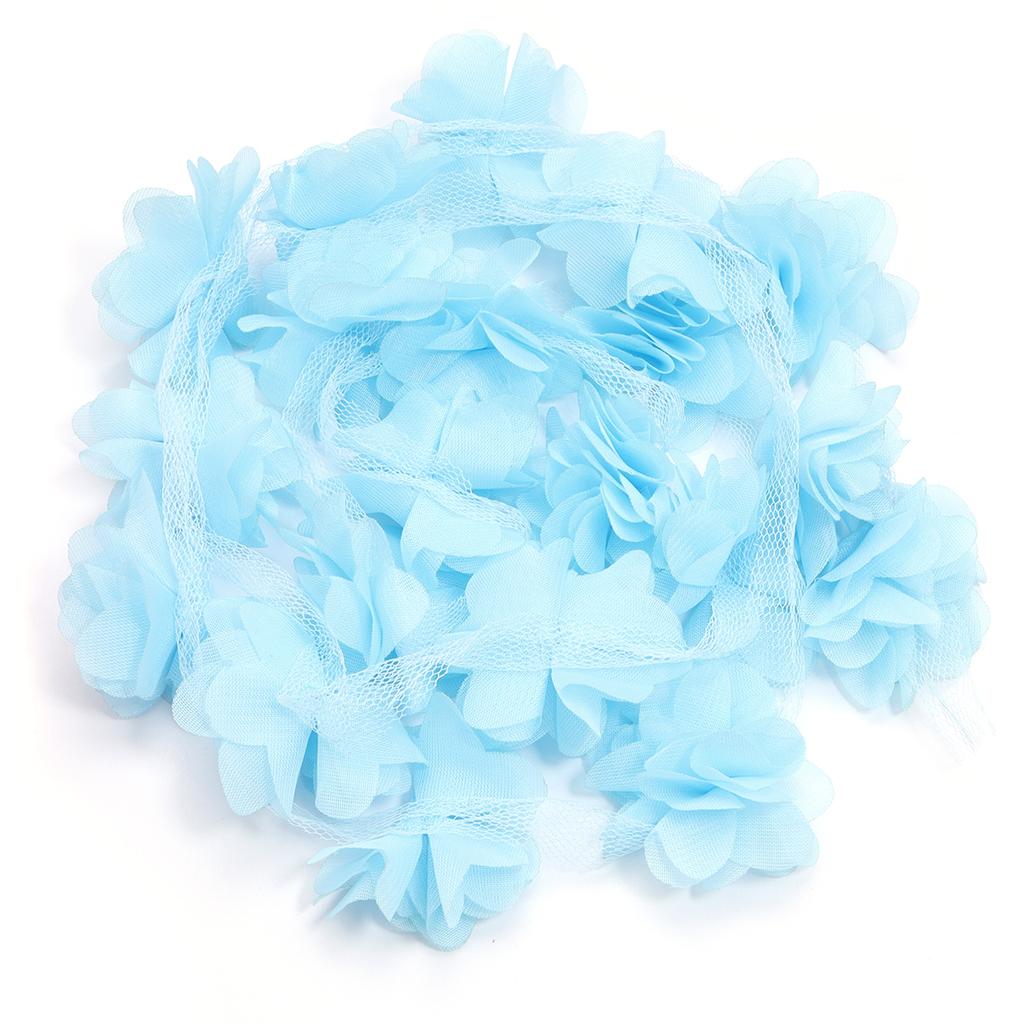 20pcs 5.5cm Chiffon Cluster Flowers Colorful Artificial Flowers For DIY Wedding Party Lace Trim Clothing Gifts Decor Accessories