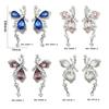Luxury Alloy Rhinestone Butterfly Nail Decorations with Pearls