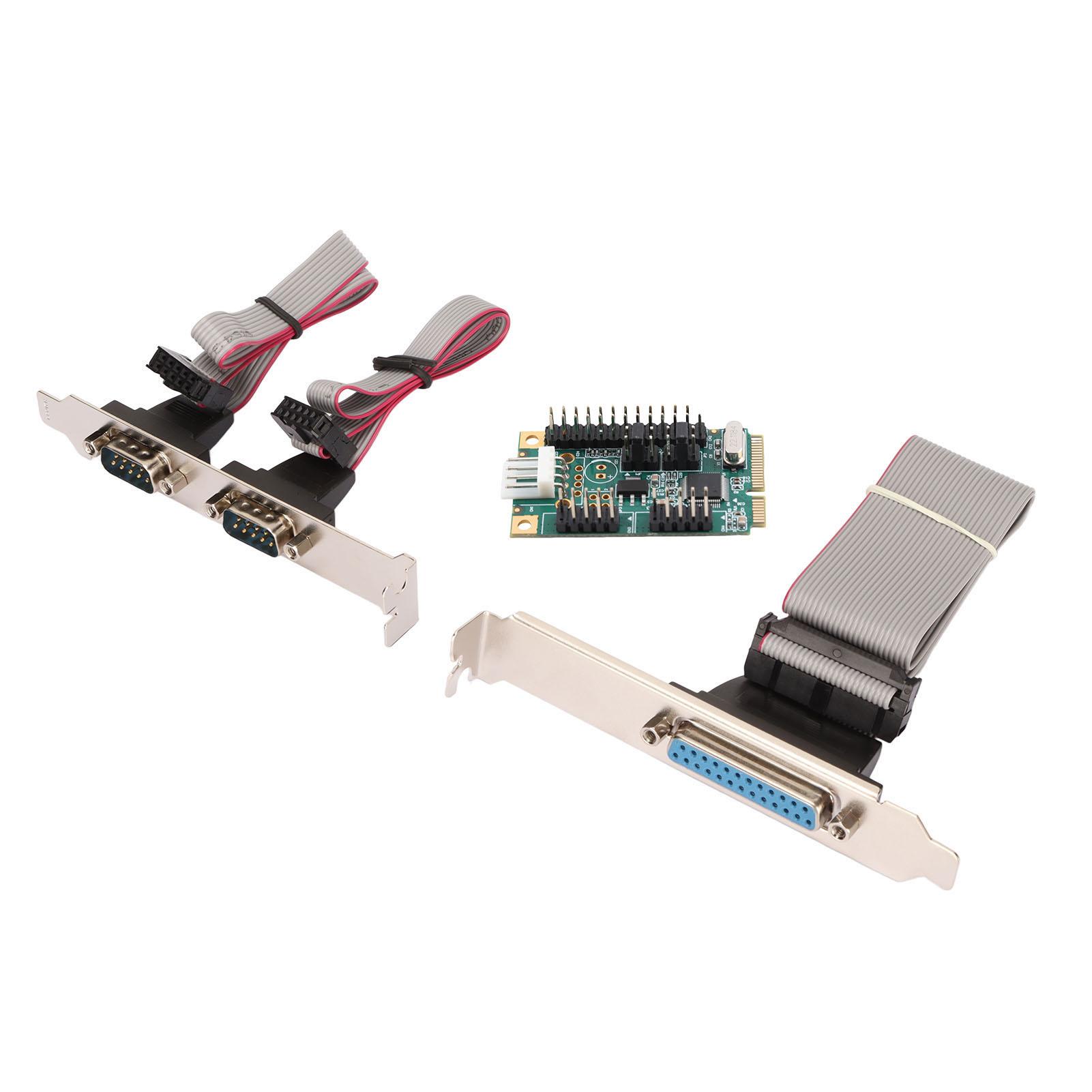 

Mini PCIe Serial Parallel Expansion Card 6Gbps PCI Express to Printer LPT Port 2 Port RS 232 DP9 Pin Adapter for 4U