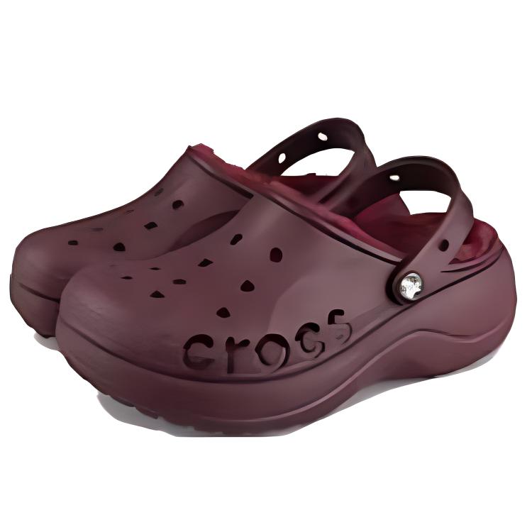 Crocs Baya Platform Clog Simple Versatile Fashion Clogs Unisex Clogs Brown 208708-605