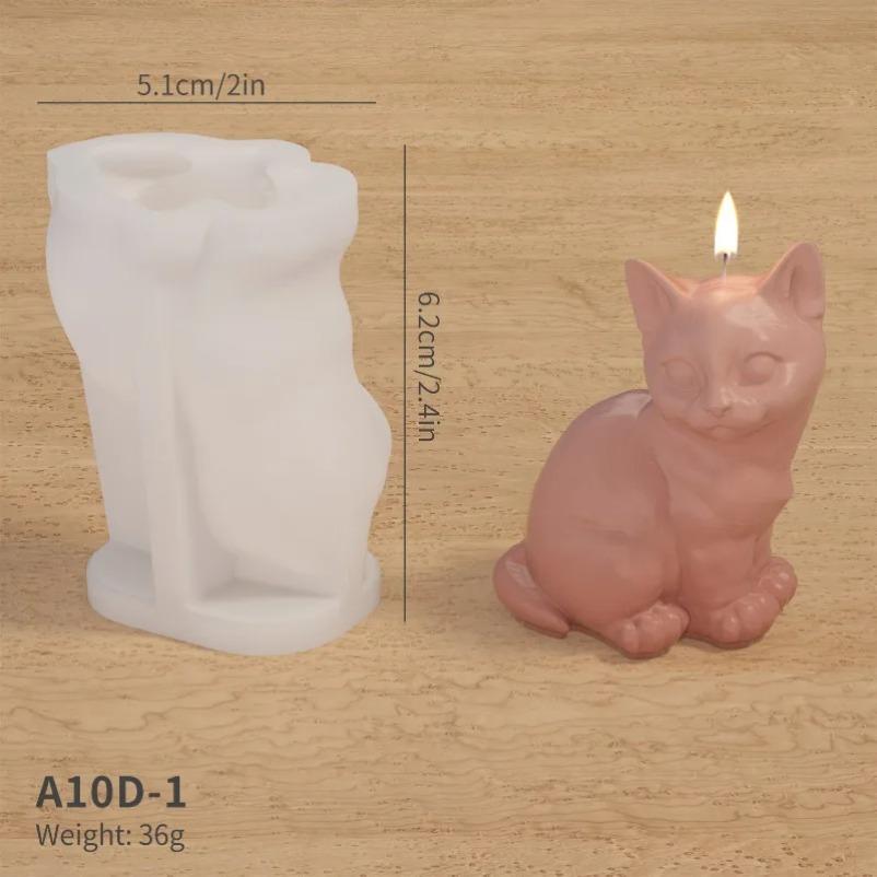 New 3D Kitten Series Silicone Candle Molds Cute Pet Cat Crafts Plaster Resin Soap Making DIY Animal Chocolate Ice Cake Tools