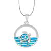 Aobao Christian Copper Silver Plated Sweater Chain Women's Swimming Turtle Sea Turtle Pendant Opal Gift Necklace