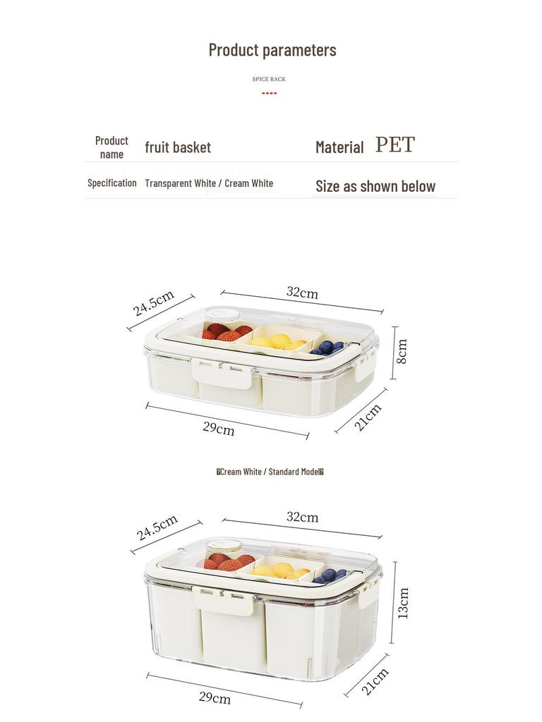 Outdoor Fresh-Keeping Picnic Basket: Food-Grade, Sealed, Transparent Storage Box