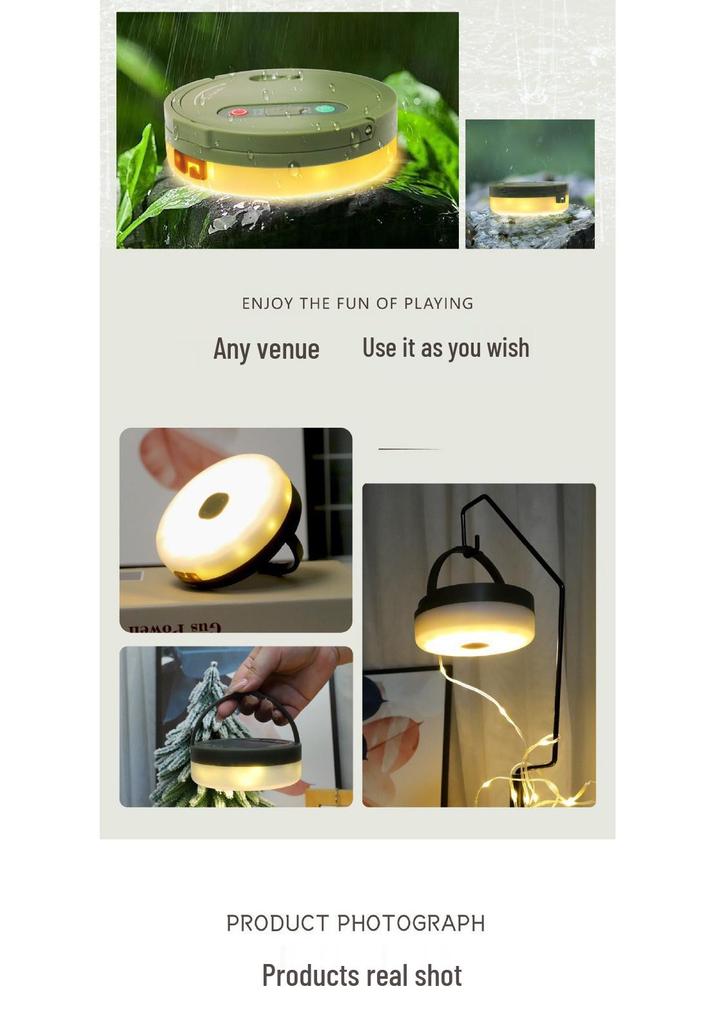 Ultra Bright Waterproof Solar Camping String Lights with Tent Lamp and Tape Measure Storage