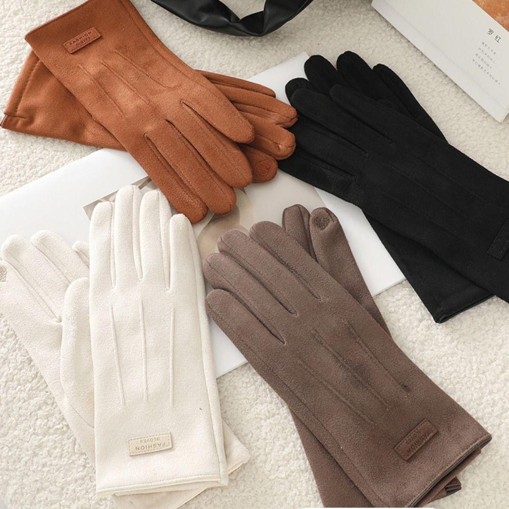 Soft Winter Cycling Gloves Thick Suede Gloves Gift Women Mittens  Girls