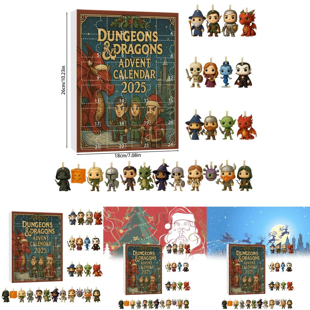 Dungeons Advent Calendar With Acrylic Decorations For Christmas Gift Exchange