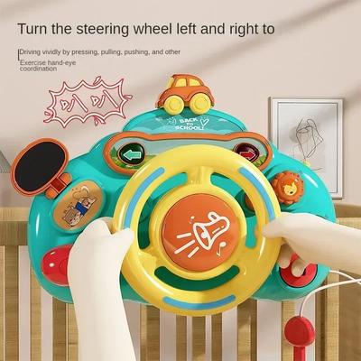 Babyspielzeug, elektrisch, simulieren, fahren, Auto, Copilot, Lenkrad, Kinderwagen, Fahren, frühes Lernspielzeug für Kleinkinder von 0–36 Monaten