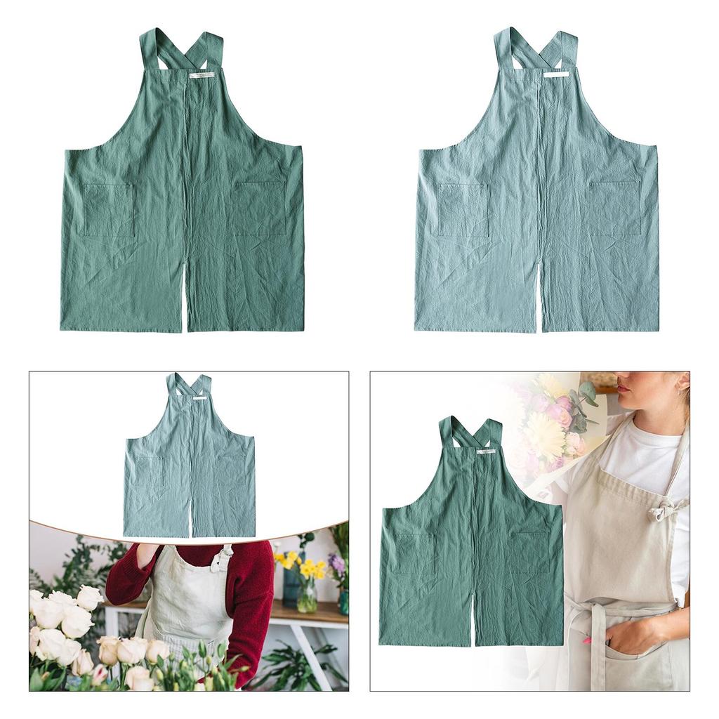 Painting Apron Workshop Durable Multi Functional Cross Back Solid Color for Restaurant