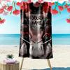 Name Custom Japanese Samurai Print Beach Towel, Large Soft Quick Dry Towel for Beach Camping Swimming