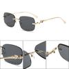 Xiaomi Women Rimless Cutting Square Sunglasses UV400 Alloy Gold Temples Gradient Lens Fashion Shades
