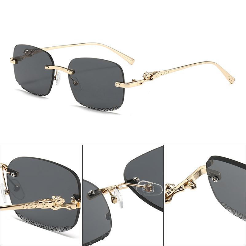 Xiaomi Women Rimless Cutting Square Sunglasses UV400 Alloy Gold Temples Gradient Lens Fashion Shades