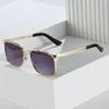 SHAUNA Lunettes de soleil carrées pour hommes en métal vintage à double pont, verres dégradés UV400, lunettes de soleil de mode pour femmes
