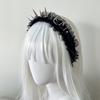 Y2K Punk Gothic Lolita Kopfschmuck Harajuku Steampunk Mädchen Stirnband Nieten Schwarzes Spitzenstirnband Damen Cosplay Haarschmuck Neu