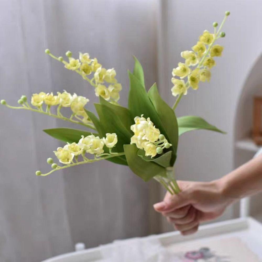40cm Height Artifiical Flower Branch Flexible Stems Artificial Bellflowers Desktop Ornament