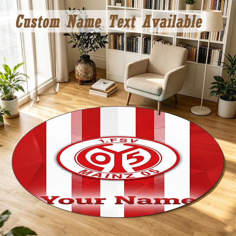 Round Rug Custom NameMainz 05 Pattern Non Slip Carpet Home Floor Decor