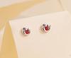 E1504 S999 Silver Elk Stud Earrings: Christmas Twist Screw Bean Design