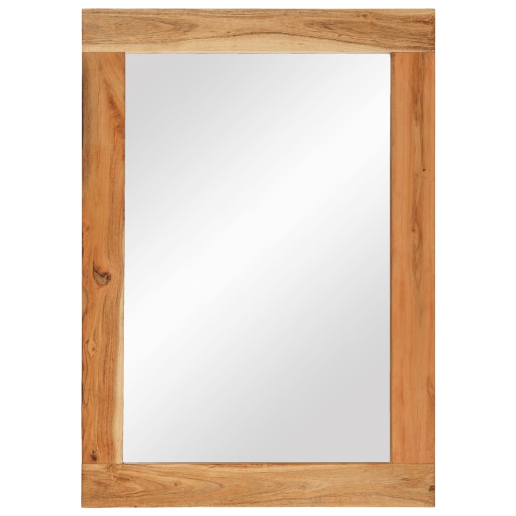 Mirror 70 x 50 cm Solid Acacia Wood and Glass