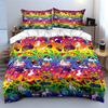 Regenbogen Fantasy Dreiteiliges Set Mehrere Größen Kinder- Und Erwachsenenschlafzimmer Exquisites 3-teiliges Bettwäscheset, Geschenk