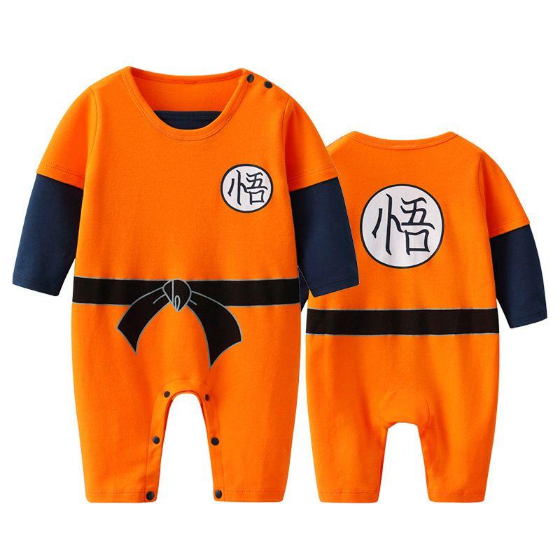 

New Baby Dragon Ball Wukong Cos Pure Cotton Rompers Long Sleeve One-Piece Romper Baby Boy One-Piece Romper Wukong 80