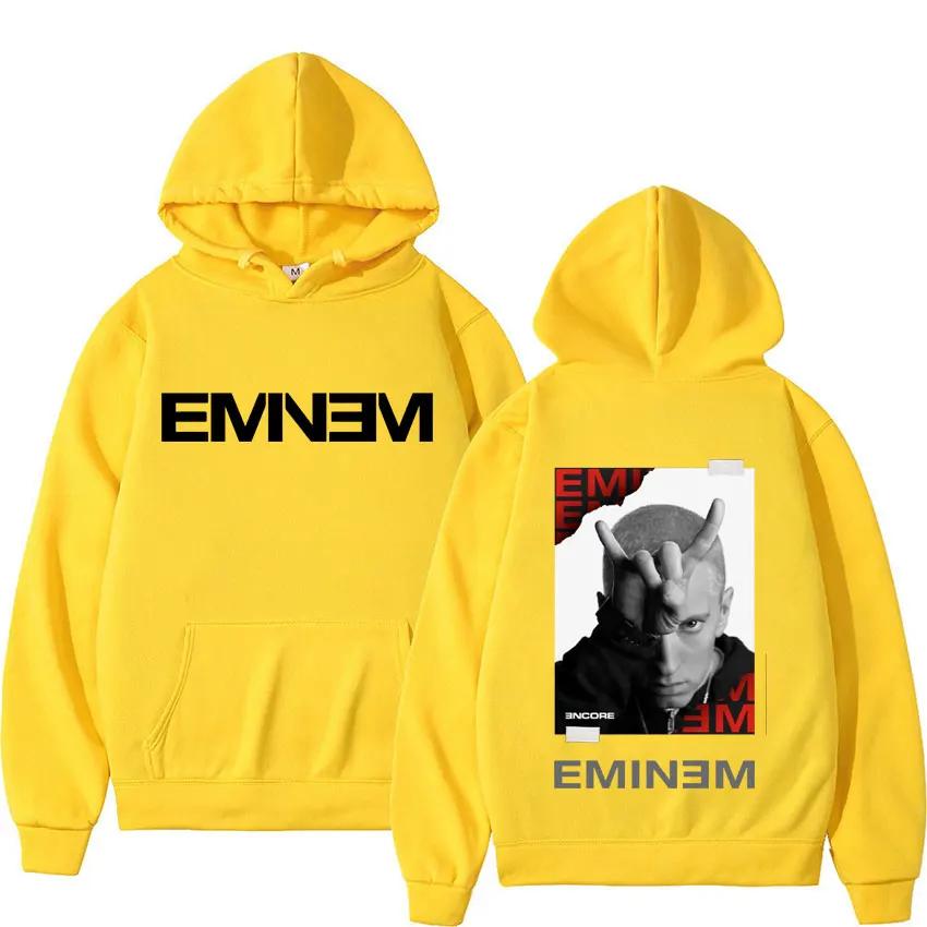 Rapper Eminem Music Album Hoodies World Tour Graphic Hoodie Men Women Fashion Hip Hop Punk Hoodie Vintage Sweatshirt Streetwear