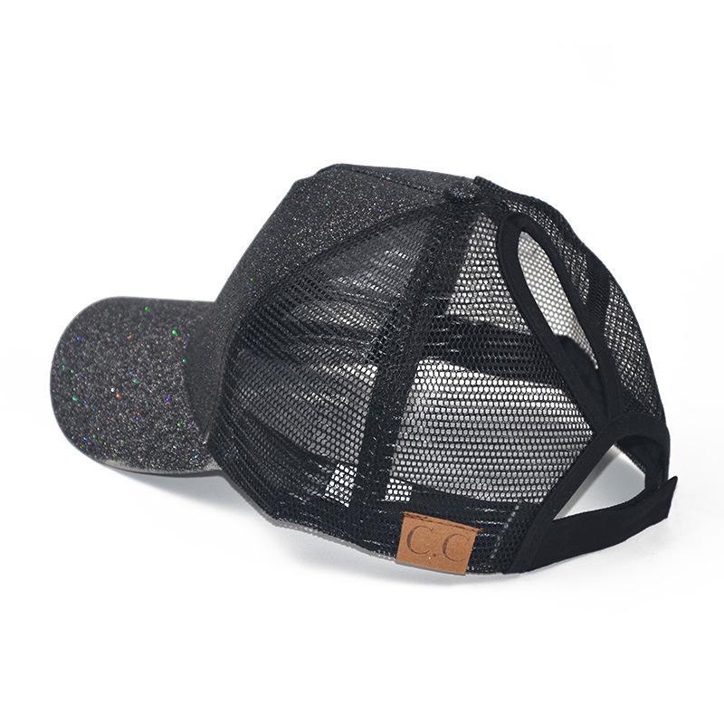 Pink Hat Sparkling Sequin Fluorescent Baseball Hat Summer Cotton