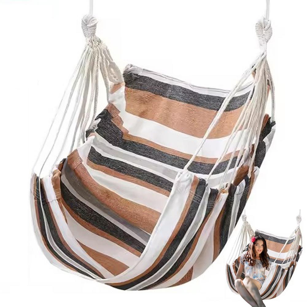 Outdoor Swing Hammock Chair Canvas Indoor Swing Chair Max 500 Lbs Thicken Swing Chair For Dormitory College Students Enlarged