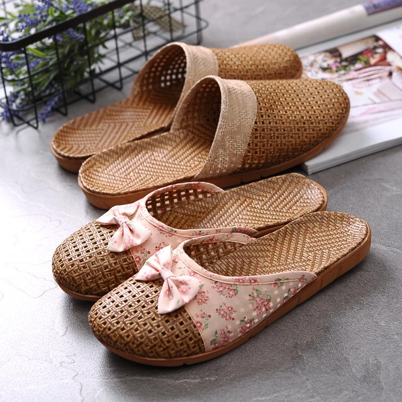 Unisex Summer Indoor Non-Slip Linen Slippers