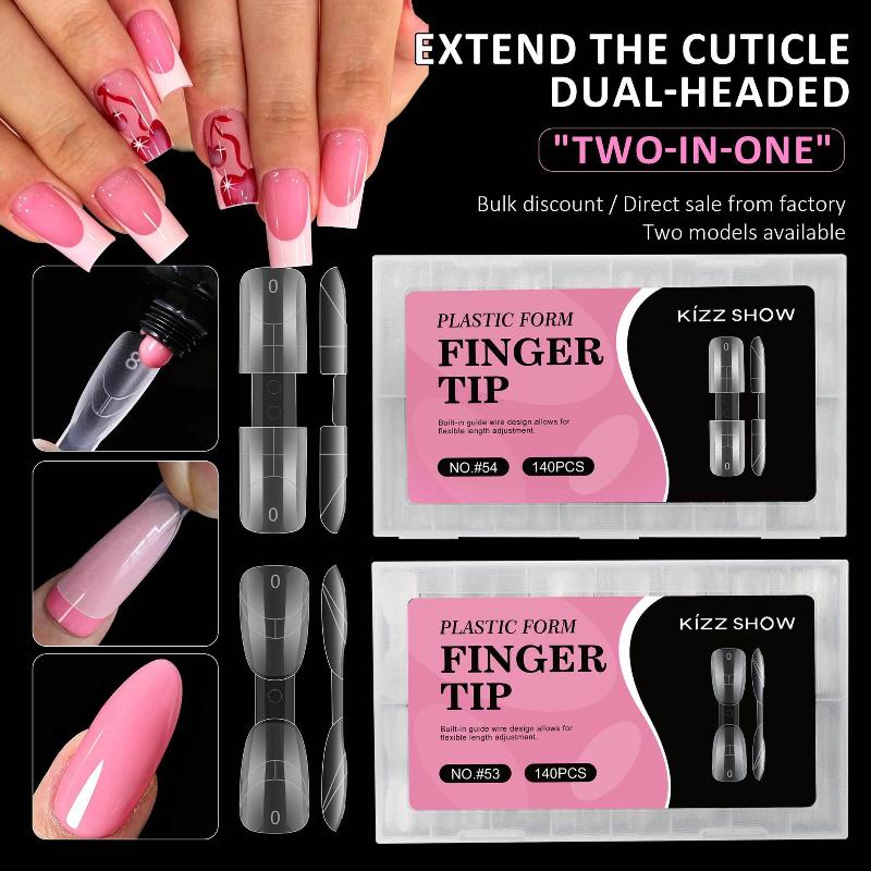 140Pcs Scale Crystal Armor 2 In 1 Nail Forms for Salon Quality Rapid Extension at Home