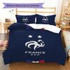 Literie à motif de l'équipe de France de football, Ensemble couette Housse de couette Taie d'oreiller Cadeau d'anniversaire pour la maison(1 housse de couette + 2 taies d'oreiller, sans garniture.)