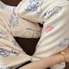 Cartoon Flannel Pajama Pants for Women - Winter Warm Fleece Lounge Pants, Coral Velvet Sleepwear Bottoms for Students, Cozy Home & Outdoor Wear