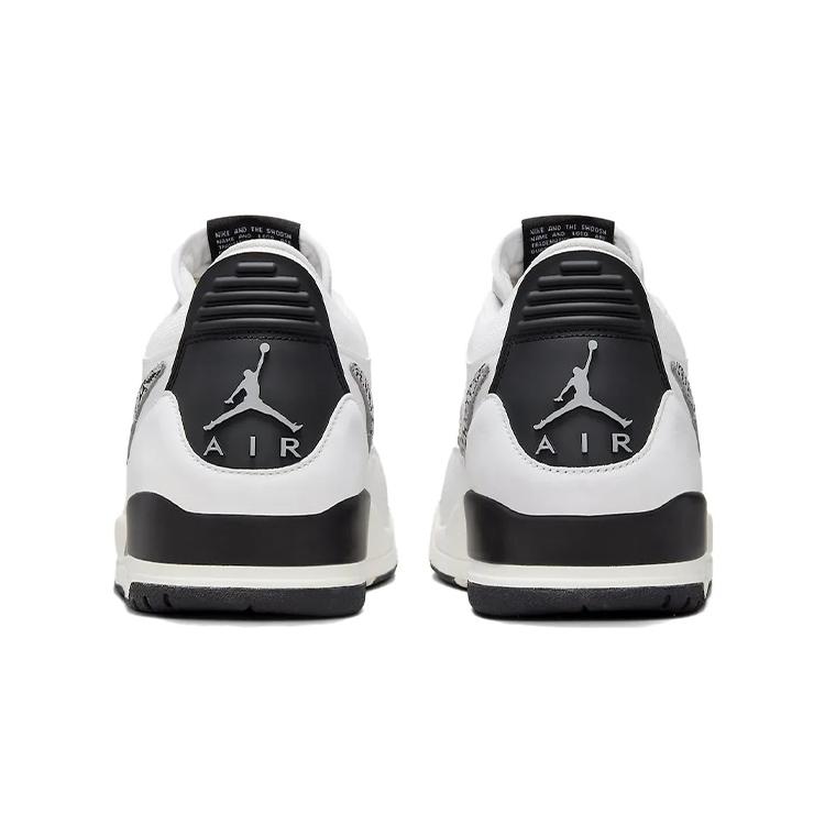 Jordan Legacy 312 Slip Resistant Low top Vintage Basketball Shoes Men's White Black CD7069-110(Team352-)