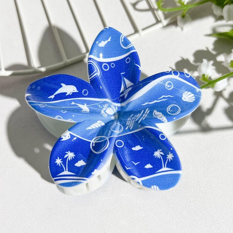 Printed Clips, Egg Flower Fresh and Light Hair Clips Back of The Head Updo Shark Clips