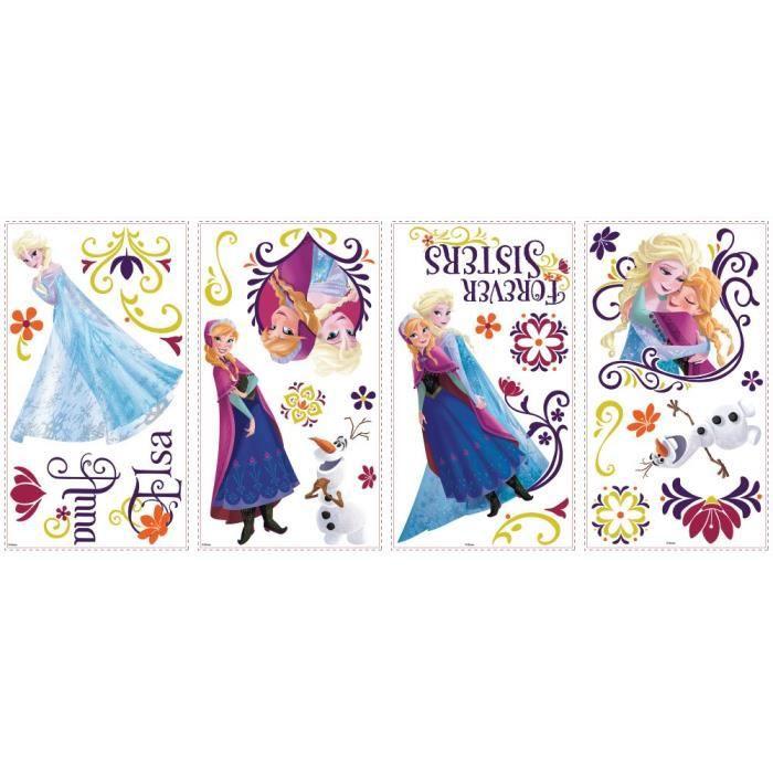 ROOMMATES Set of 36 FROZEN SPRING BRILLIANT repositionable stickers 4 sheets of 10.1cm x 44.1cm