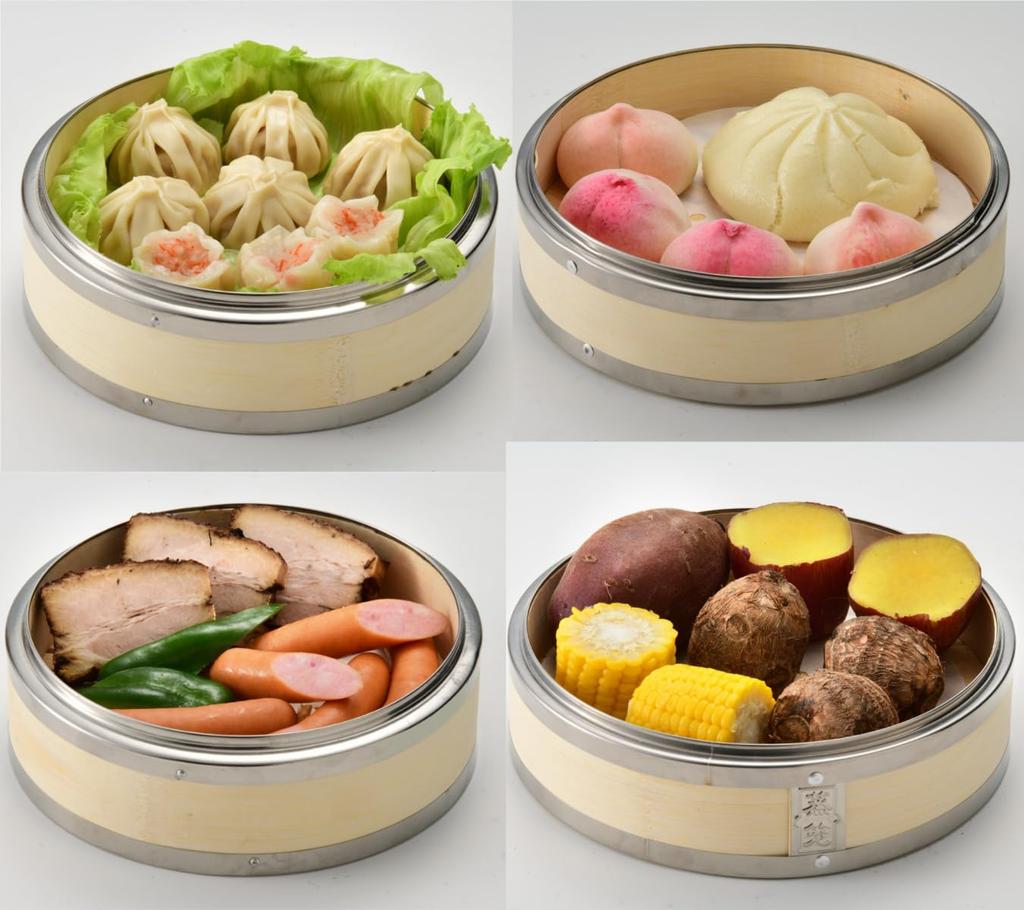 Heist Cantonese-Style Bamboo Steamer, 2 Boilers and 1 Lid, Stainless Steel Rim, Commercial Use, FH87027-21 (Cantonese-Style 21cm)