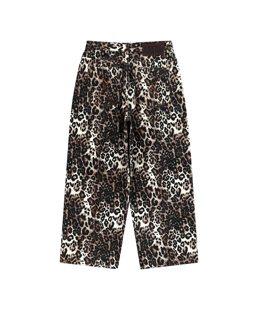 AAKAM Leopard Pattern Cotton Pants (Brown)