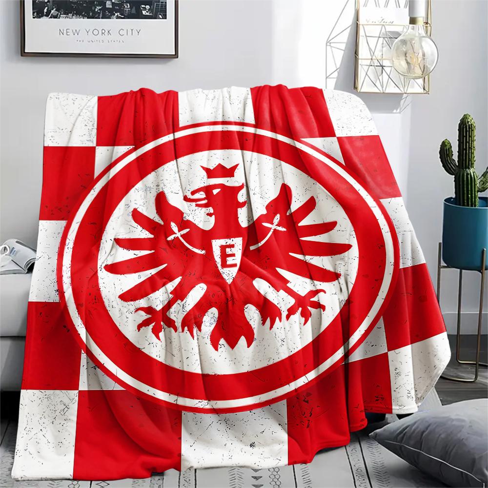 1PC Frankfurt Football Print Flannel Blanket, High quality All Seasons, Home Decor, Warmth and Comfort, Perfect for Christmas Gifts
