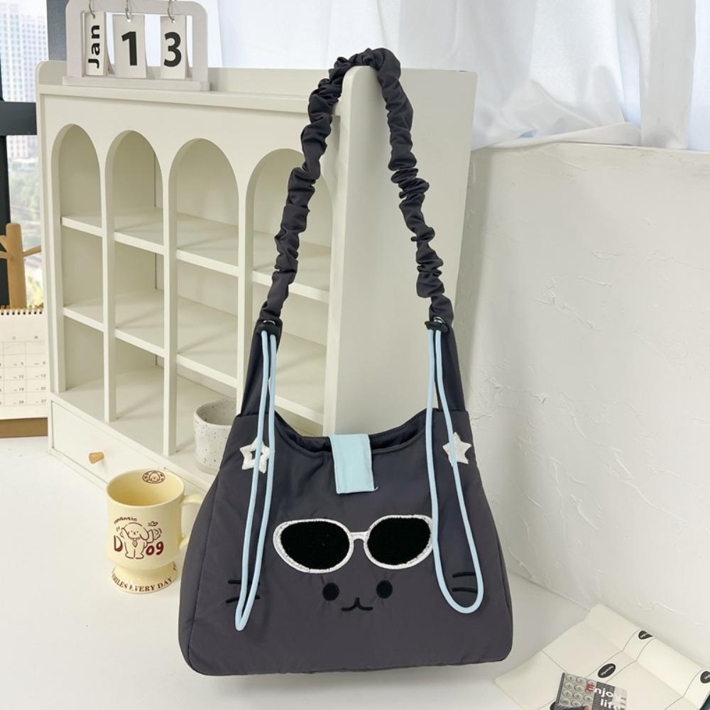 

Новый дизайн Y2k Сумка с вышивкой котенка Корейский стиль Сумка через плечо Женская серый