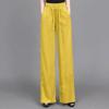 New Chinese Style Women's Wide-Leg Cotton Linen Casual Pants - Elastic Waist, Loose Plus Size, Thin Straight-Leg Trousers for Summer