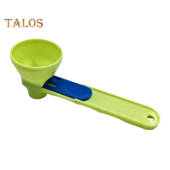 

Воронка для протеинового порошка, мерная ложка, не допускающая проливания, для тренировок, спортивных напитков, для удобства использования одной рукой, воронка для фитнеса, аксессуар зелёный