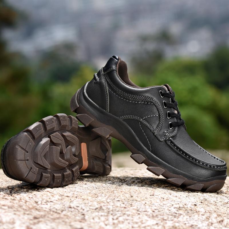 Genuine Leather Man Outdoor Shoes Luxury Trainers Travel Non Slip Sneakers Fashion Versatile Treking Footwear Comfy Casual Shoes