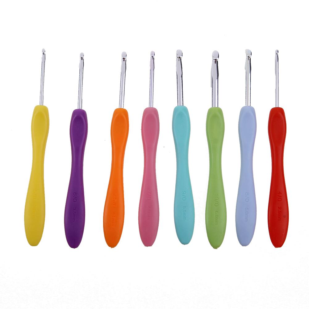 Crochet Hook Kit Ergonomic Soft Handle Aluminum Hooks Set Crochet Hook for DIY Crafts Knitting Needles Crocheting Supplies