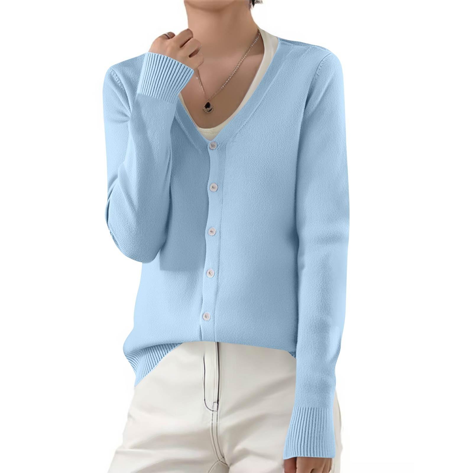 

Women s Fashionable Casual Solid Color Long Sleeve Top M