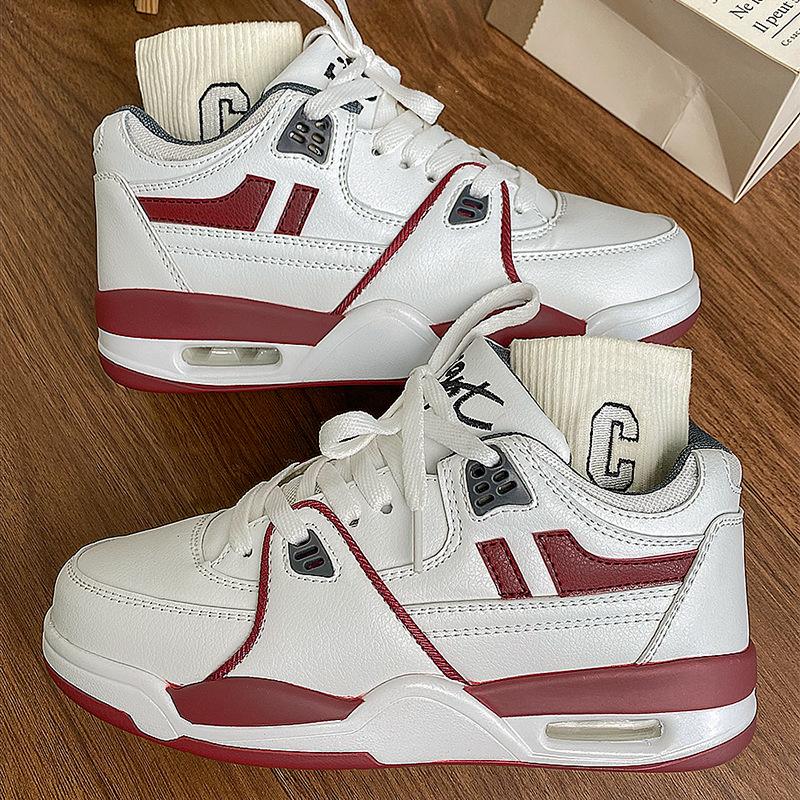 New college style couple sports shoes air cushion heightening running shoes retro student 35
