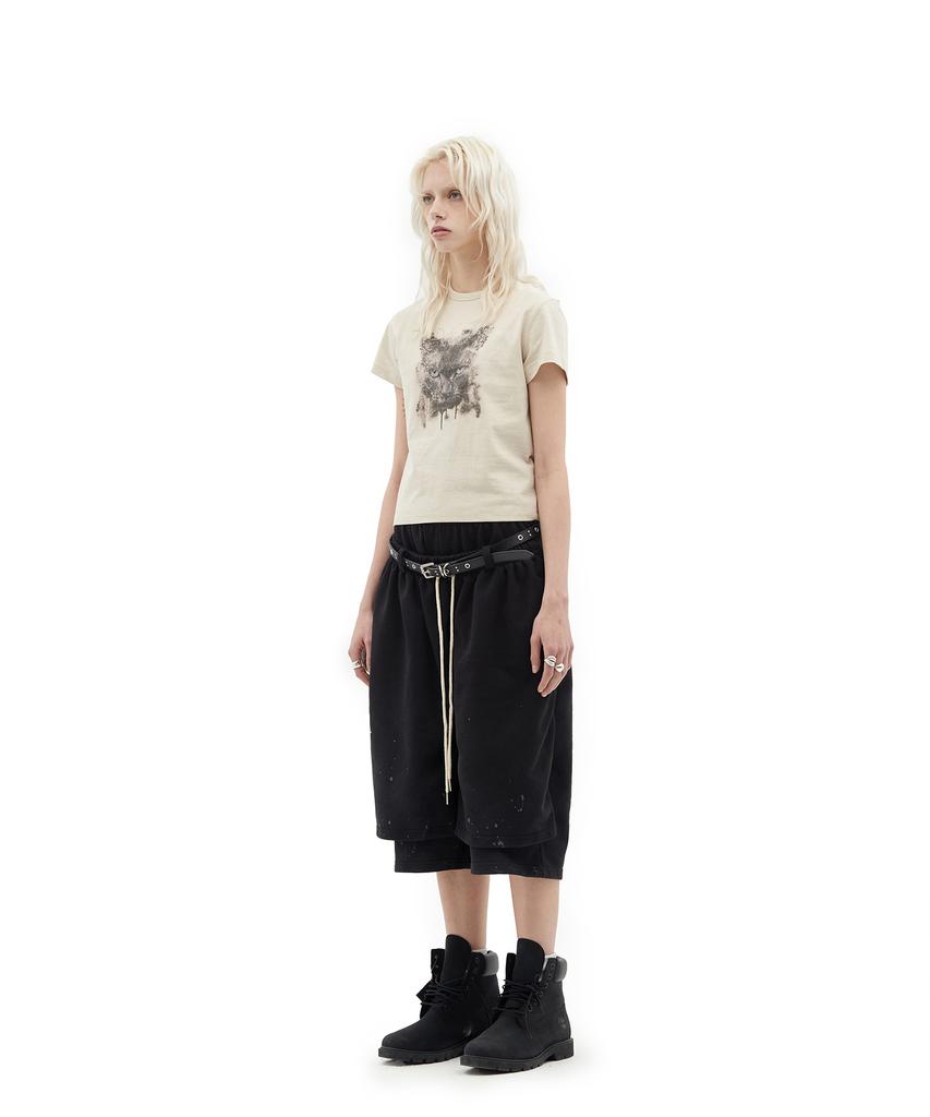 Depeugameoncheu Cat Ava T-Shirts [Light Beige]