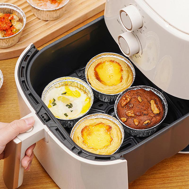 20Pcs Air Fryer Aluminum Foil Cake Cups Microwave Foil Tin Food Tray Container