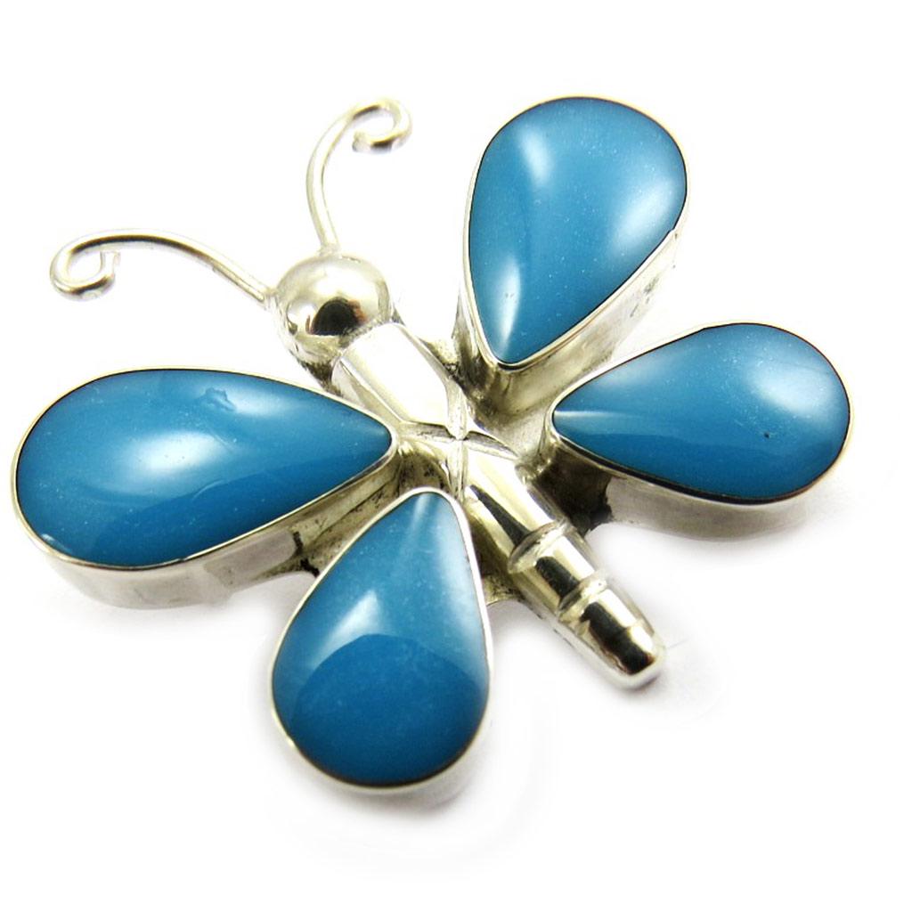 Les Trésors De Lily [B6329] - Pendentif Argent 'Doux Papillon' Turquoise