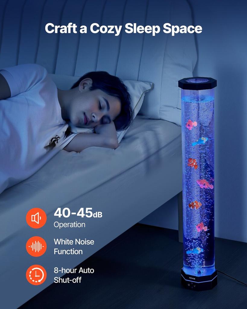Blasensäulenlampe 16 Farben 80 cm Sensorisches Aquariumlicht zur Entspannung Beruhigend