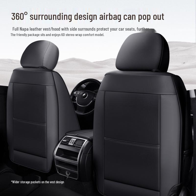 2025 Nappa Leather Universal Car Seat Cushion - All-Season, Full Surround, Thickened