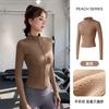 Skinny yoga clothes women's spring 1011 new velvet thickened slim stand-up collar sports jacket running warm top