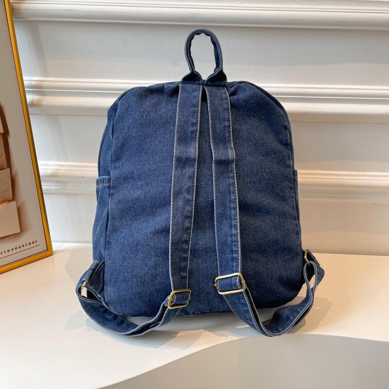 Large Capacity Denim Backpack Women's Backpack Student Travel School Bag